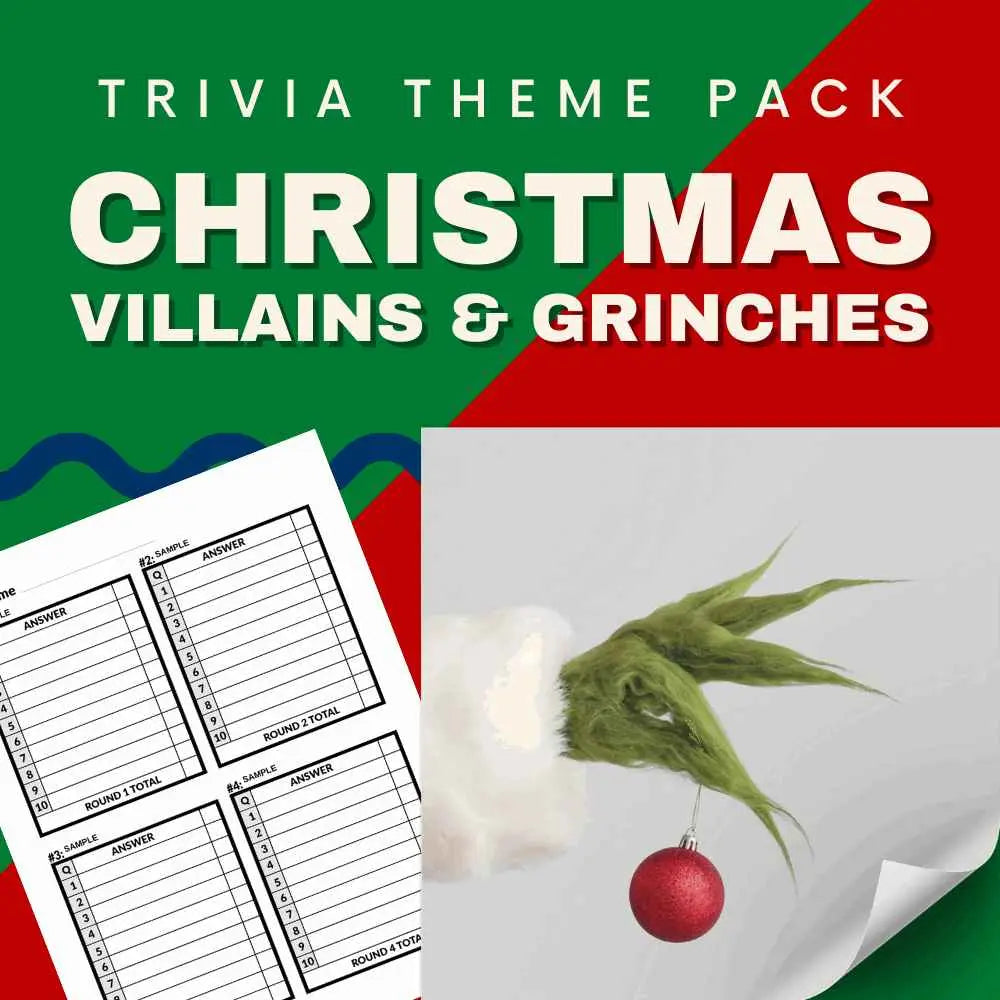 Christmas Villains and Grinches Trivia Night Theme Pack
