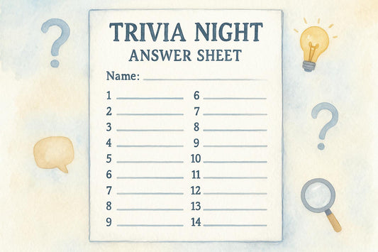 Printable Trivia Night Answer Sheets Free Download