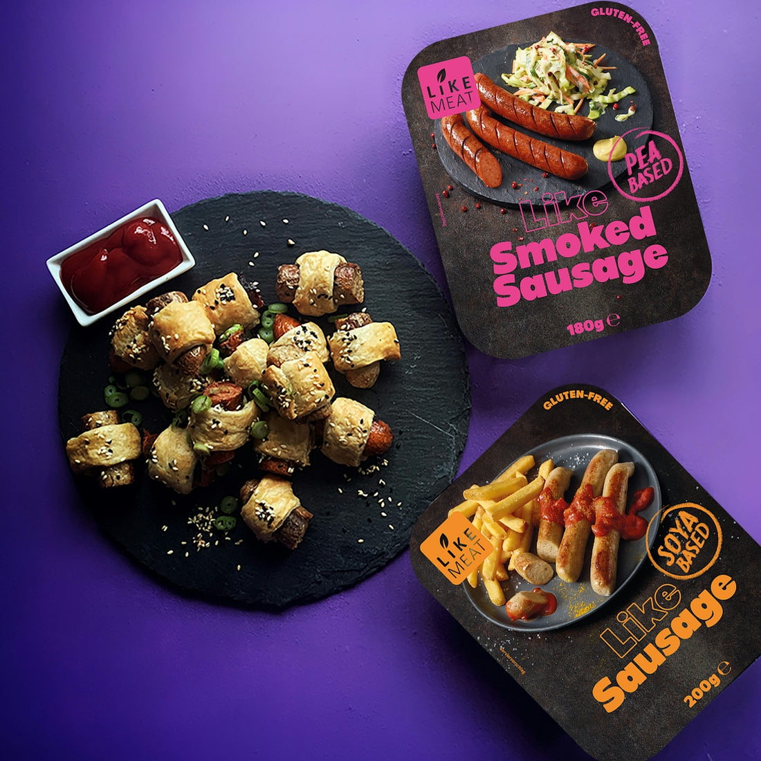 a couple of plates of food on a table