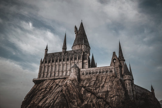 a large castle with a massive spire on top of it