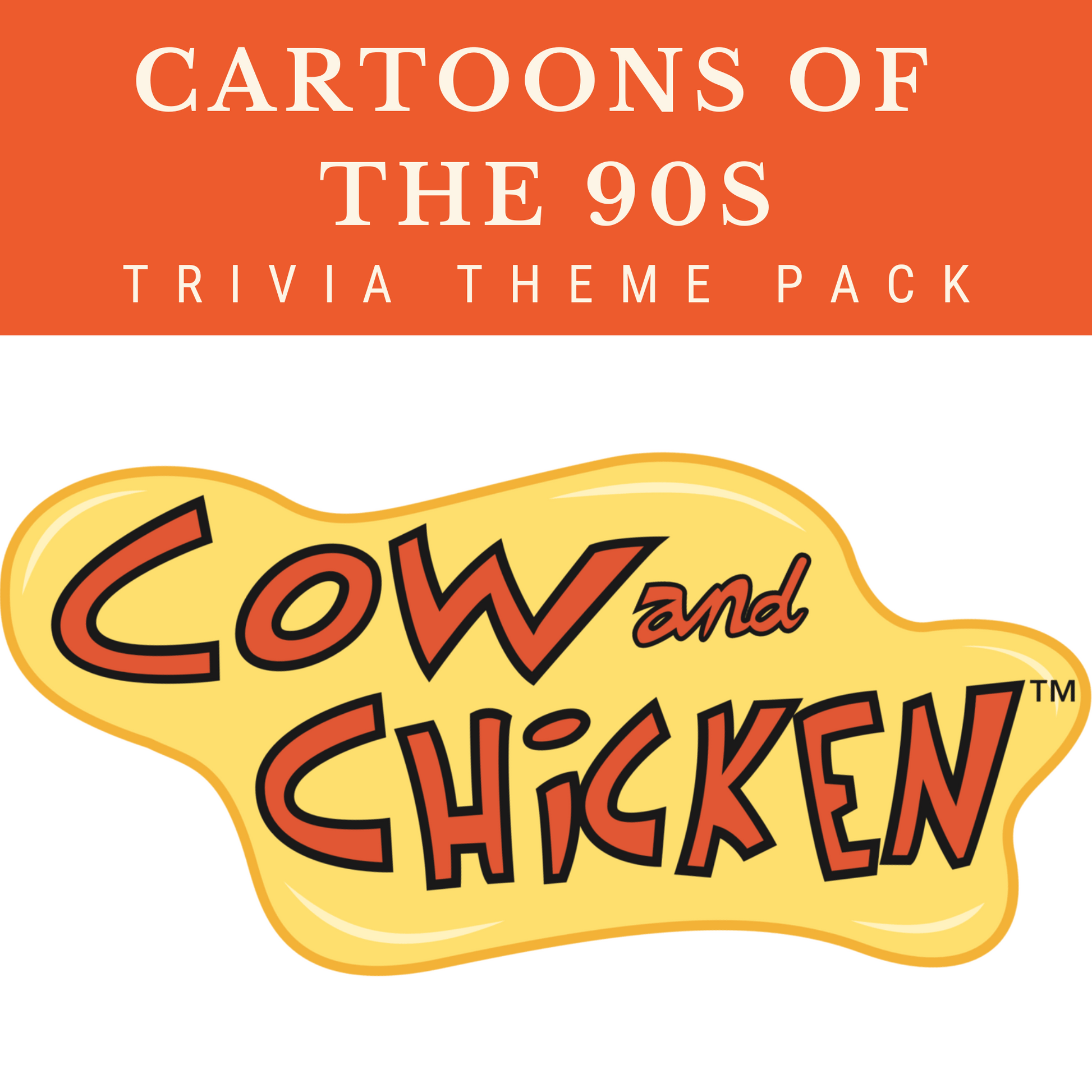 Cartoons of the 90s Trivia Night Theme Pack with PDF and PowerPoint materials for hosting.