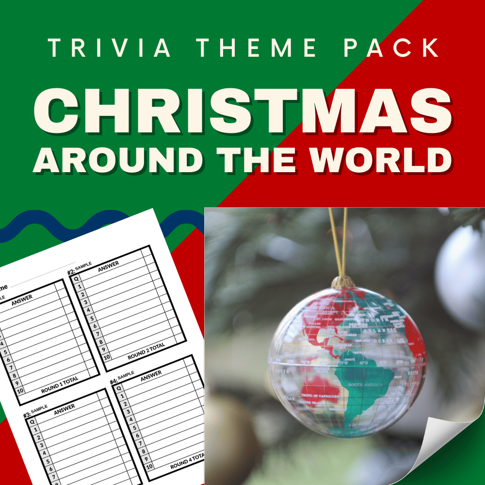 Christmas Around the World Printable Trivia Questions and Answers for Pub Quiz.