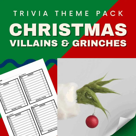 Christmas Villains and Grinches Trivia Night Theme Pack