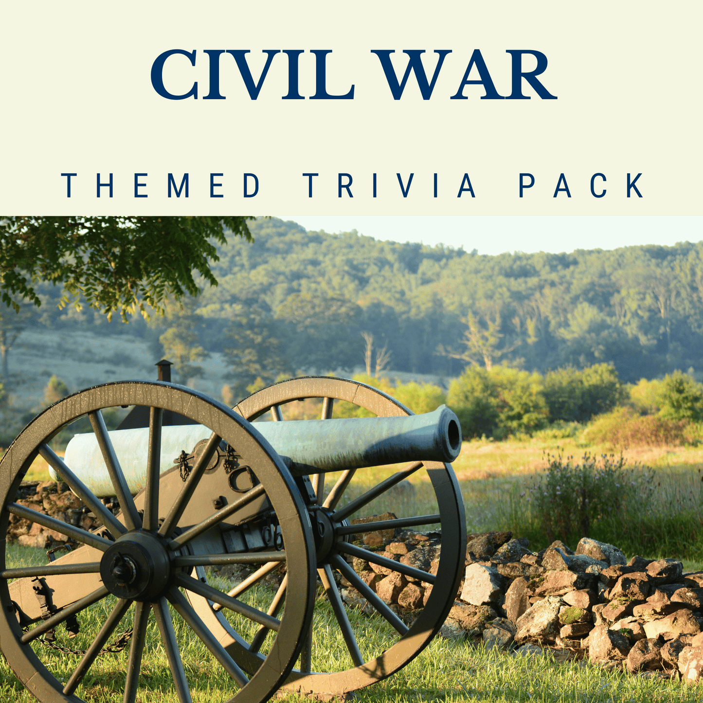 Civil War Trivia Night Theme Pack with historical questions and visuals for engaging trivia events