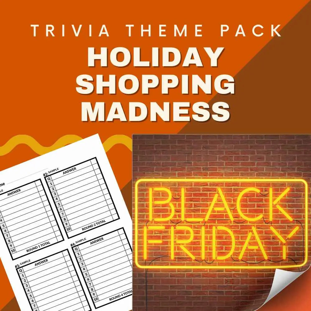 Holiday Shopping Madness Trivia Night Theme Pack