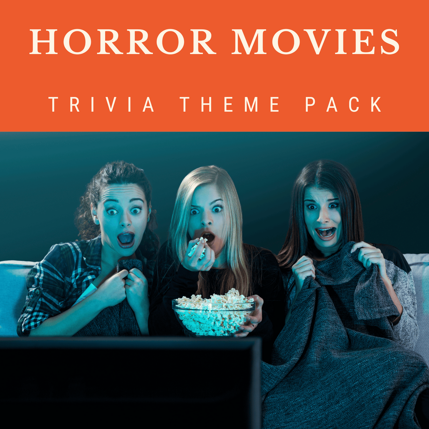 Horror Movies Trivia Night Theme Pack – Test your knowledge of iconic scary films and characters with this engaging trivia pack.