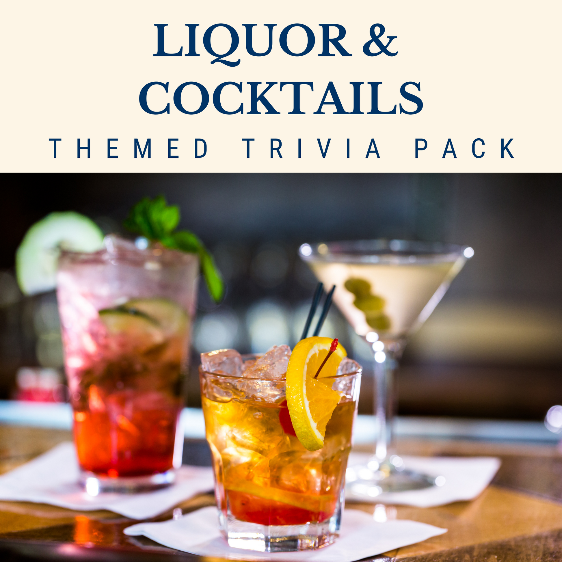 Liquor and Cocktails Trivia Night Theme Pack for Bars and Restaurants