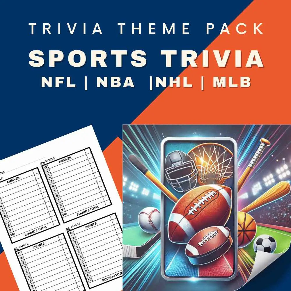 Sports Trivia #1 (NFL, NBA, NHL, MLB) Trivia Night Theme Pack