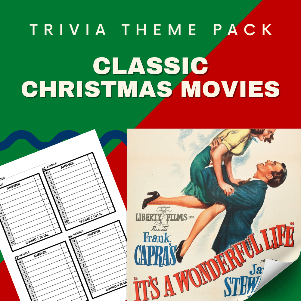 Classic Christmas Movies Printable Trivia Questions and Answers for Pub Quiz.