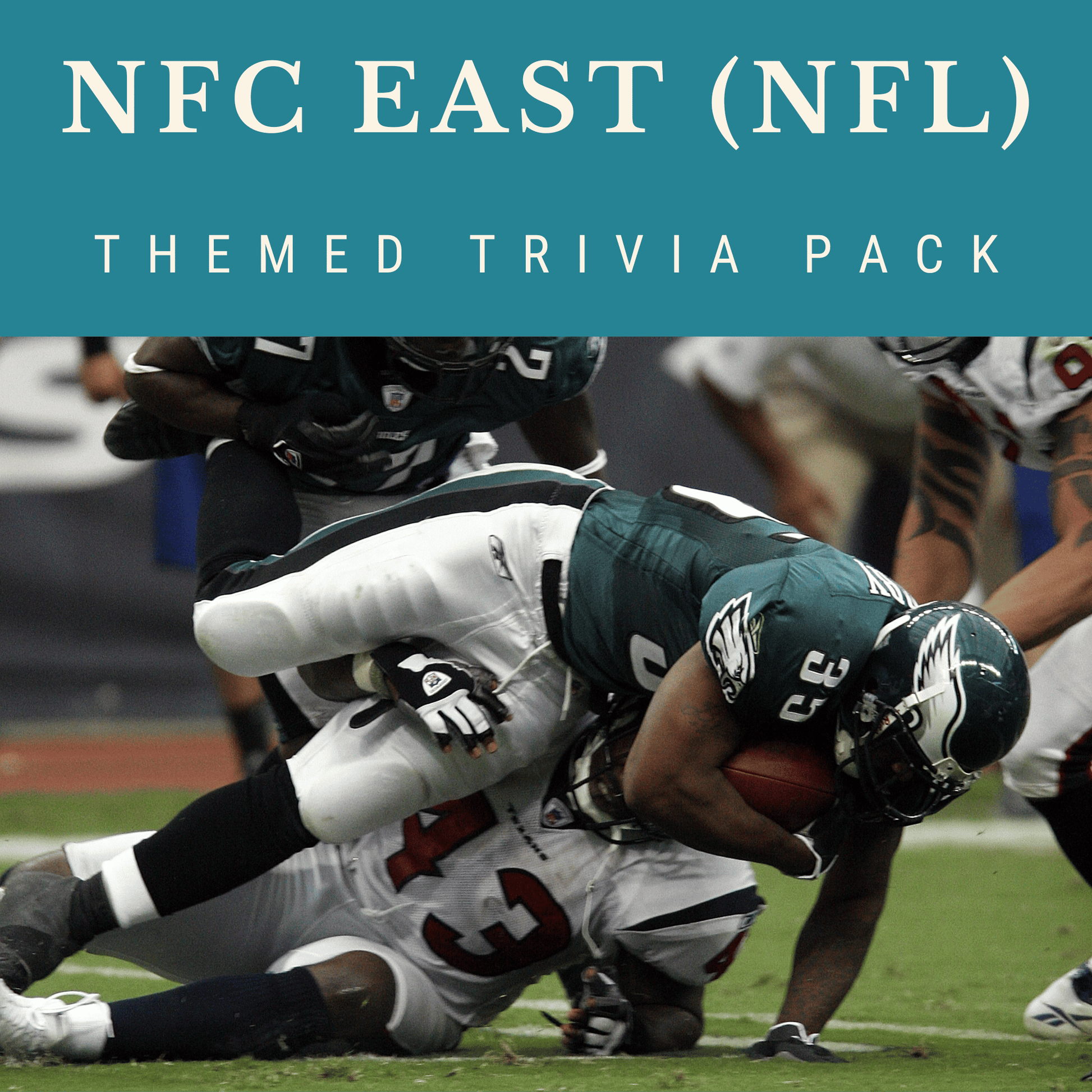 NFC East NFL Trivia Night Theme Pack for bars and restaurants to boost sales and engage customers.